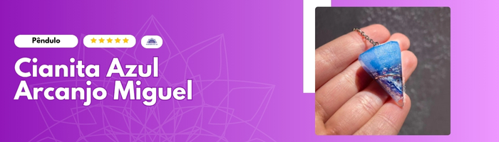 Pendulo Arcanjo Miguel Cianita Azul - Mandala de Luz